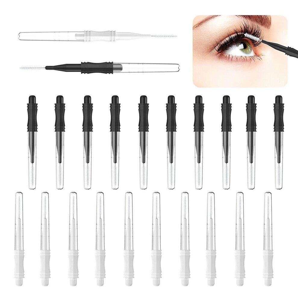 20 Pcs Micro Eyebrow Brush With Cap,eyebrow Spoolie Brush Micro Eyebrow