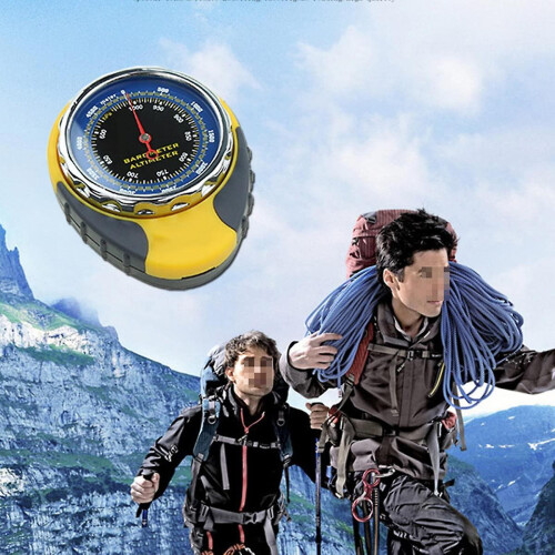 Altimeter,barometer,compass,thermometer,4-in-1 Portable Multifunctional Mountaineering Barometer 2