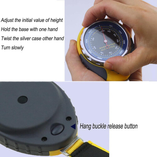 Altimeter,barometer,compass,thermometer,4-in-1 Portable Multifunctional Mountaineering Barometer 1