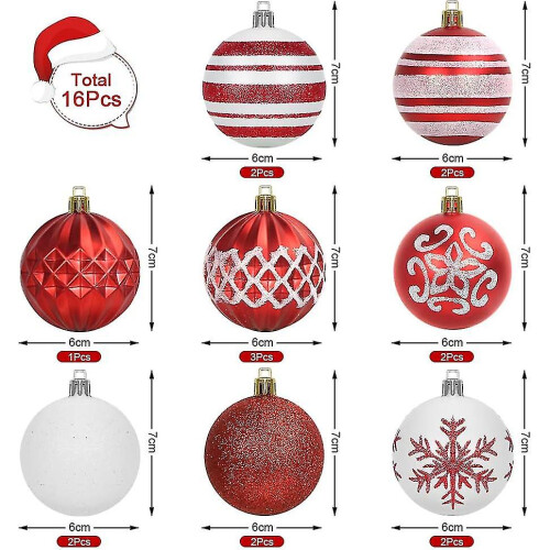 Christmas Baubles - 16pcs Red 2