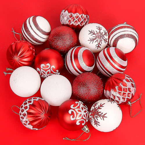 Christmas Baubles - 16pcs Red 1