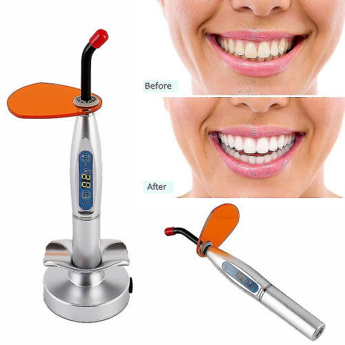 (Silver) Dental Curing Light Wireless Led Dental Light Curing Lamp Cordless Adjustable 1