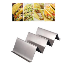Food Grade Stainless Steel Taco Stand W/ Handle Bowl 2-3 Grids Taco Holder