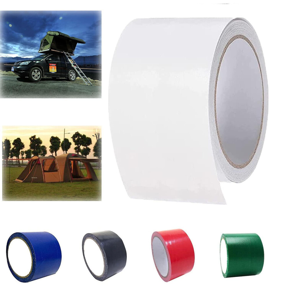 (White) 1Pcs High Adhesive Tarpaulin Tape,Tent Repair Tape, Universal Tarpaulin Awning Repair Tapes For Tarpaulin, Awning, Tent-5M 9152243626705
