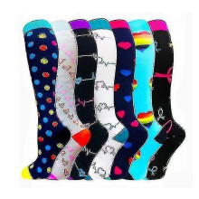 7 Pairs Unisex Compression Socks 20-30mmhg Knee High Stocking Comptiable With Sports