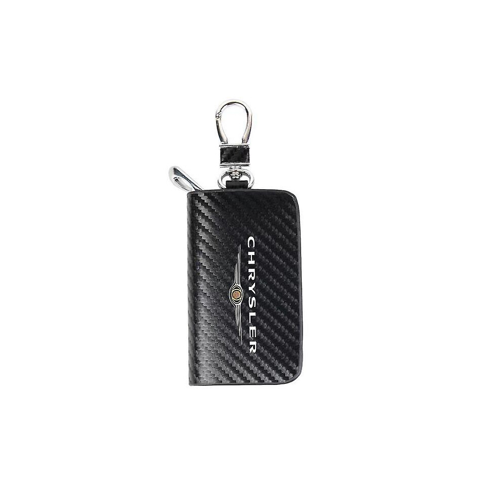 Leather Car Keychain Case Carbon Fiber Style Car Key Case Cover Shell For Chrysler 300C 300 Pacifica 200 Sebring Pt Cruiser 9497821182625