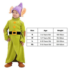 (S) Halloween Costume Boys Toddler Snow White Friend Cosplay Dopey Costume For Kids