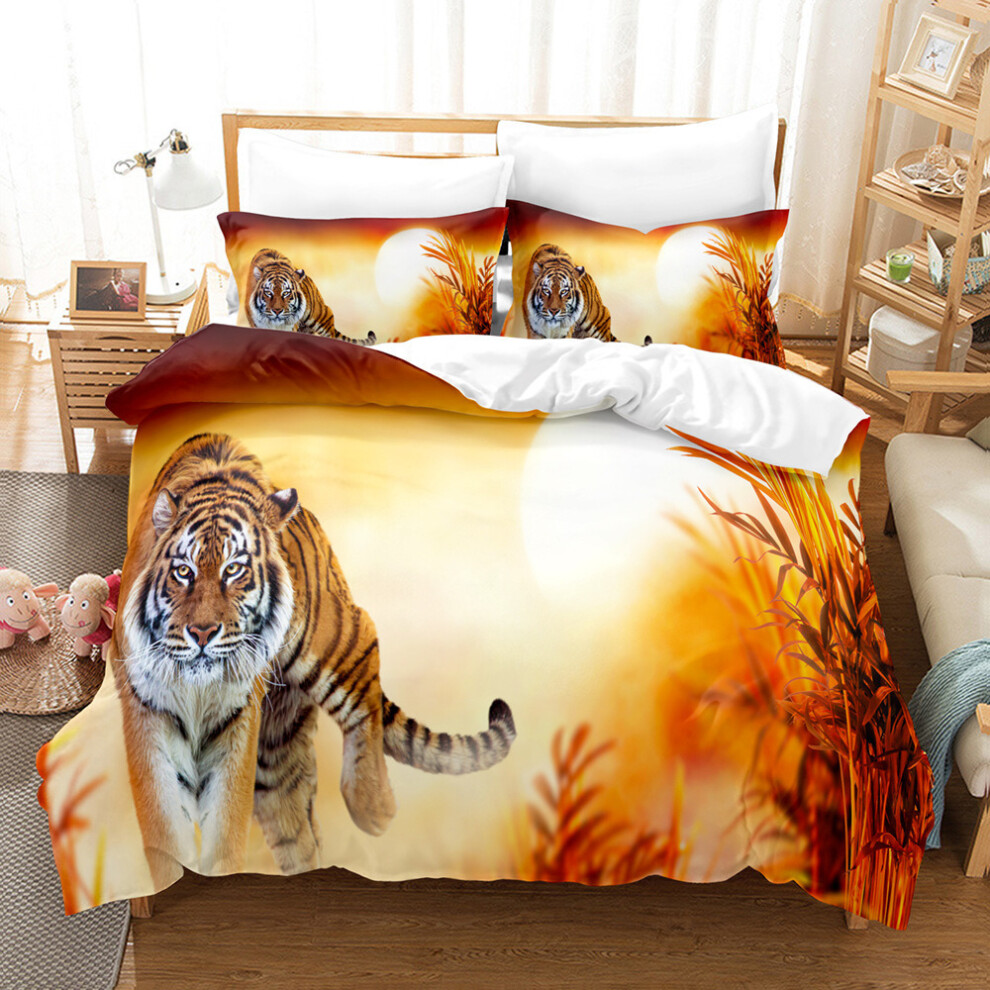 Xcsgsra (Style 07, Double(200X200cm/3Pcs)) Tiger Kids Bedding Single Double Duvet Cover Uk