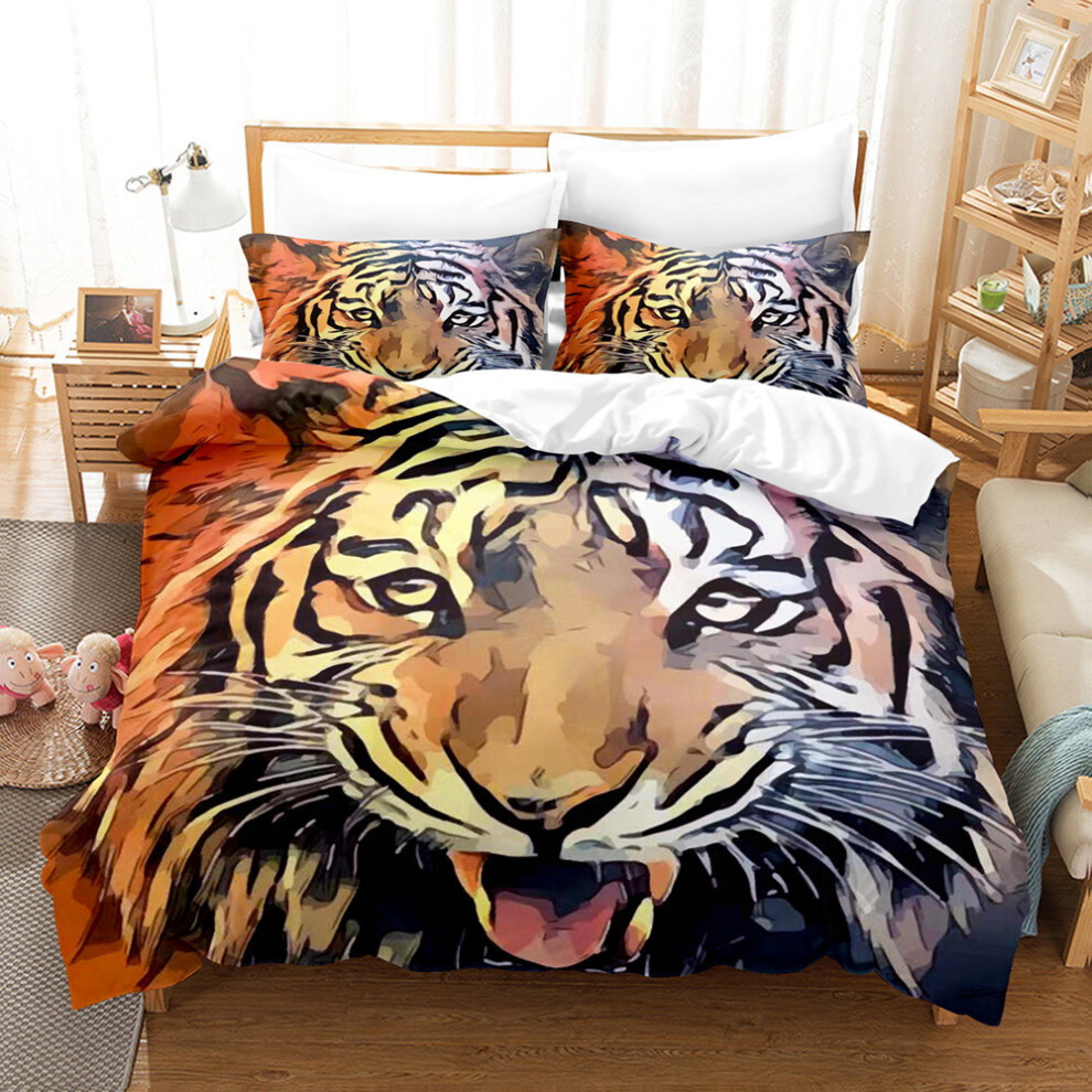 (Style 22, Single(135X200CM/2PCS)) Tiger Kids Bedding Single Double Duvet Cover UK