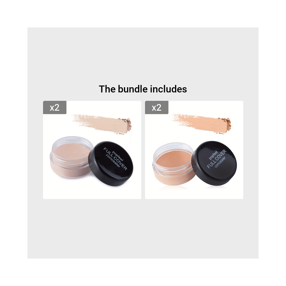 Mdsrjone (Fc01*2 Fc03*2) Long-Lasting Full Coverage Liquid Foundation And Concealer Cream For Women
