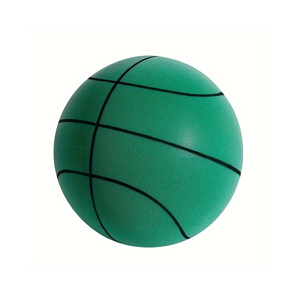 (Green) 1pc Size 7 Silent Basketball, PU Leather Elastic Ball For Indoor Sports