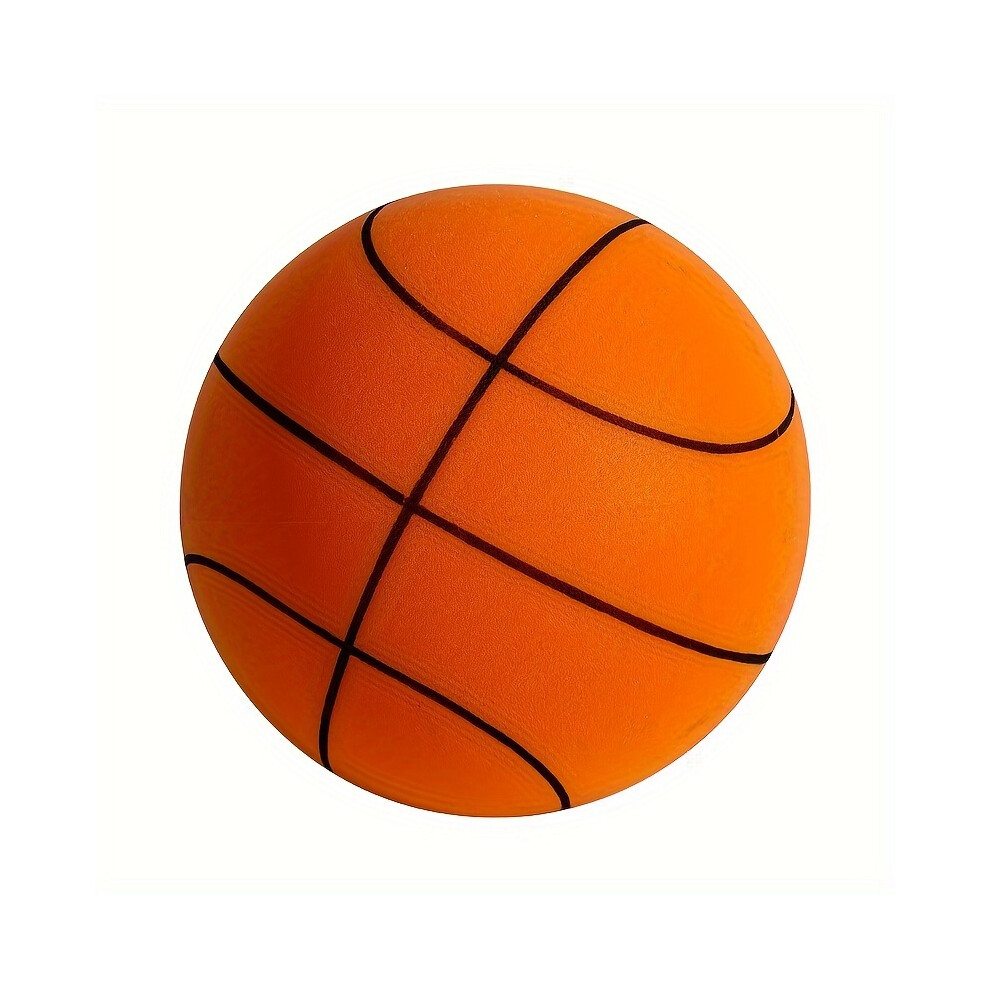 (Orange) 1pc Size 7 Silent Basketball, PU Leather Elastic Ball For Indoor Sports