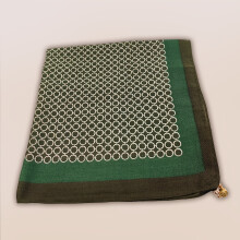 (NO.03) 70cm Stylish Printed Square Scarf Classic Magnetic Buckle Neck Scarf