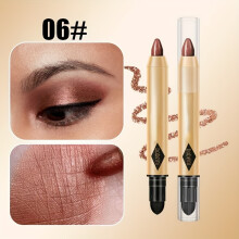 (06) Waterproof Eyeshadow and Lipstick Pencil with High Pigmentation and Glitter Finish