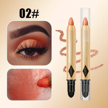(02) Waterproof Eyeshadow and Lipstick Pencil with High Pigmentation and Glitter Finish