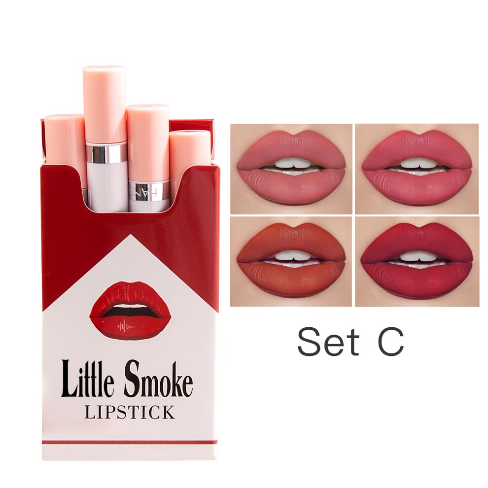 Yetp Star (C) 4 Colors Lipstick Set - Moisturizing, Pigmented Lip Makeup Gift For Women And Girls
