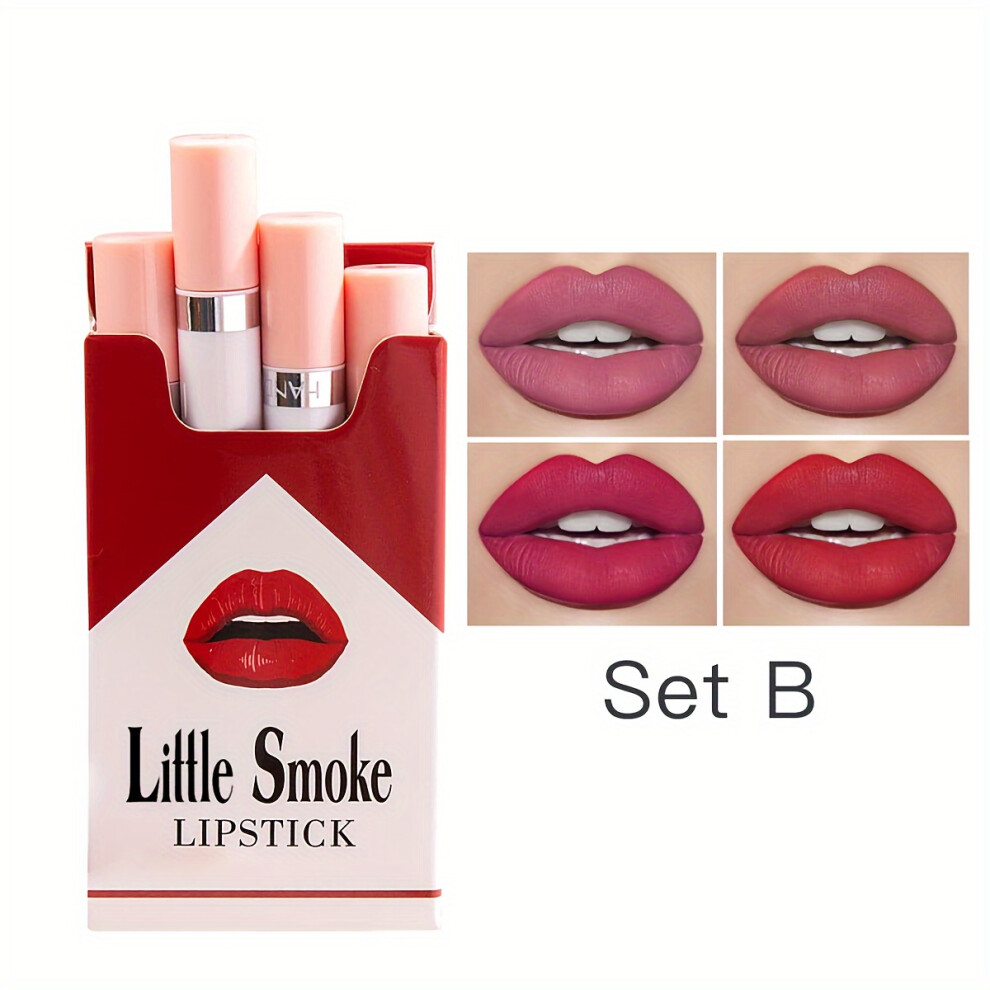Yetp Star (B) 4 Colors Lipstick Set - Moisturizing, Pigmented Lip Makeup Gift For Women And Girls