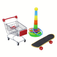 (3pcs) 3pcs Bird Training Toys, Mini Shopping Cart, Skateboard And Ring Toy