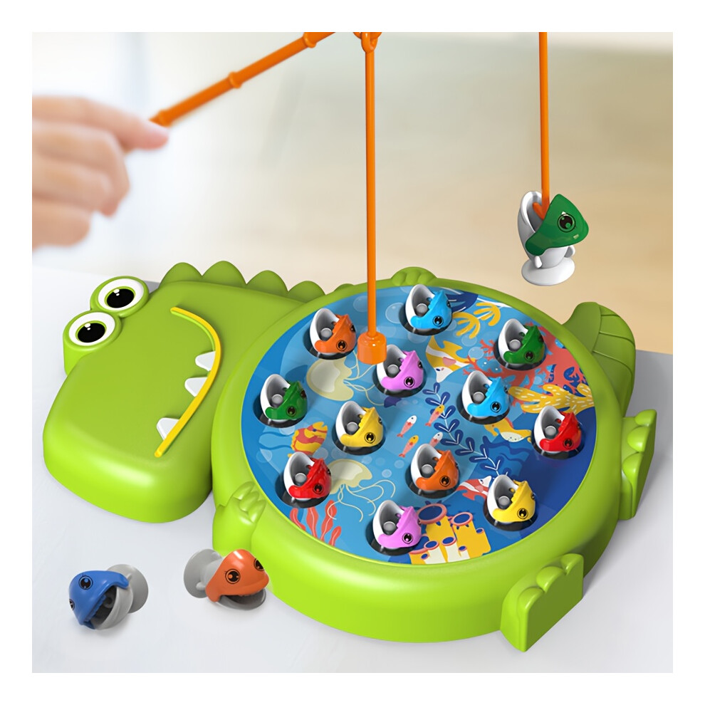 (Green) Magnetic Dinosaur Fishing Toy Set - Fun Puzzle Game for Kids