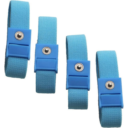 Adjustable Estim Wrist Strap Components 4pcs Blue Stim Loops 4pcs White Wires 1