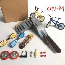 Mini Finger Skateboard Ramp Set - 17pcs Park Kit With Replacement Wheels And Tools Type2