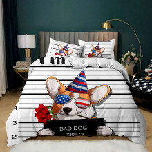 (Style 01, King(220X240CM/3PCS)) Funny dogs Kids Bedding Single Double Duvet Cover