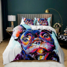 (Style 10, Double(200X200CM/3PCS)) Funny dogs Kids Bedding Single Double Duvet Cover