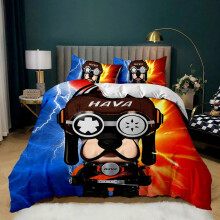 (Style 09, Single(135X200CM/2PCS)) Funny dogs Kids Bedding Single Double Duvet Cover