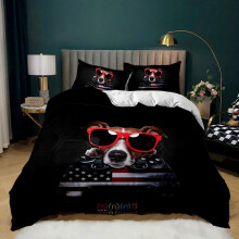 (Style 04, Double(200X200CM/3PCS)) Funny dogs Kids Bedding Single Double Duvet Cover