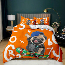 (Style 08, Single(135X200CM/2PCS)) Funny dogs Kids Bedding Single Double Duvet Cover