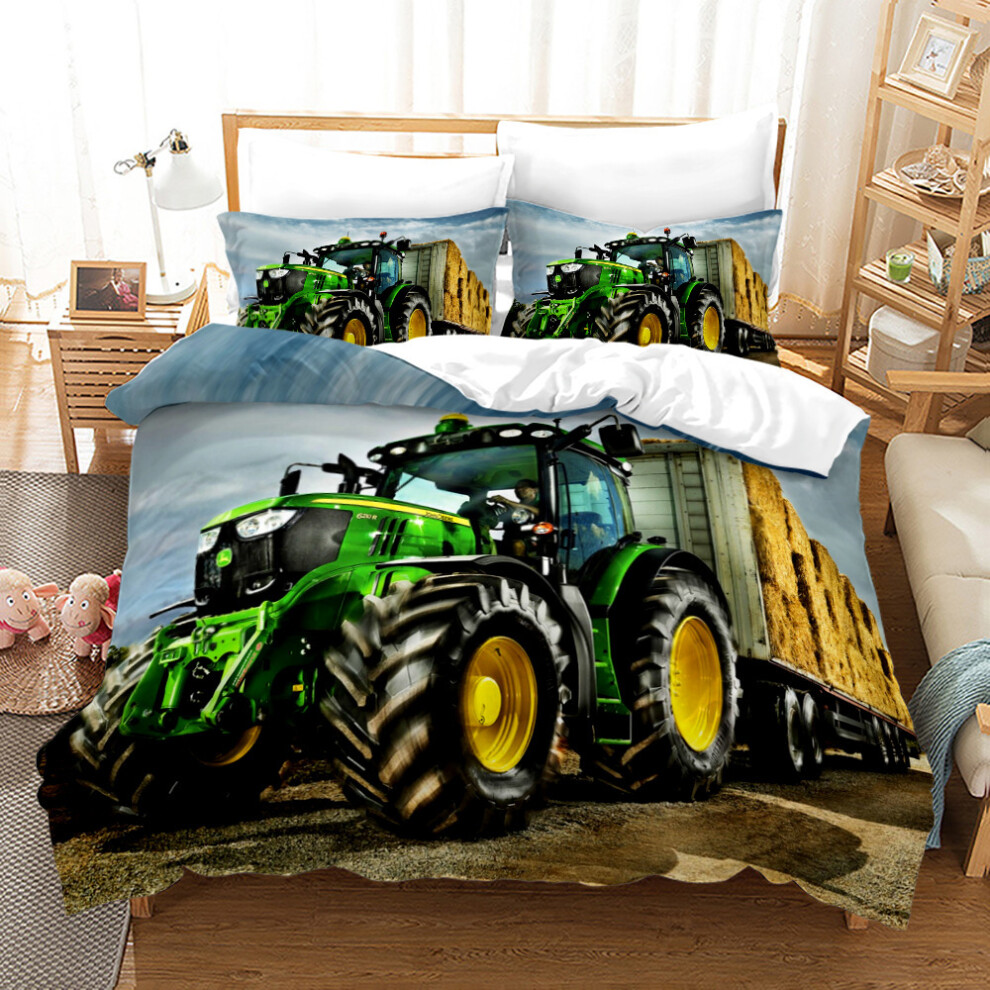 (Style 10, Double(200X200CM/3PCS)) Tractor Series Bedding Single Double Duvet Cover