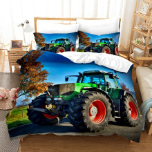 (Style 14, King(220X240CM/3PCS)) Tractor Series Bedding Single Double Duvet Cover