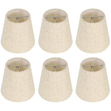6pcs Lamp Shades Wall Lamp Chandelier Clip On Lampshade E14 Screw Linen Small Lamp Shades For Table Lamps