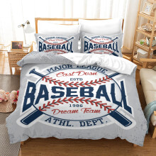 (Style 14, Single(135X200CM/2PCS)) Campus baseball Bedding Single Double Duvet Cover