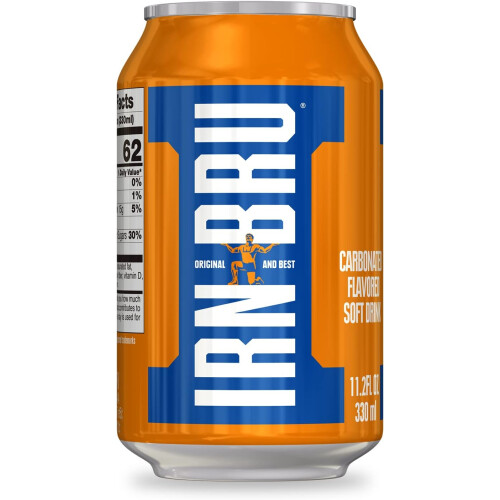 IRN-BRU Regular, 24 Pack Iconic Flavoured Fizzy Drinks Multipack Cans 24 x 330ml Cans 2