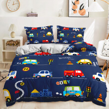 (Style 07, Single(135X200CM/2PCS)) Cartoon cars Bedding Single Double Duvet Cover UK