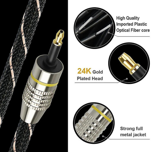 Digital Sound Toslink To Mini Toslink Cable 3.5mm Spdif Optical Cable 5m 2