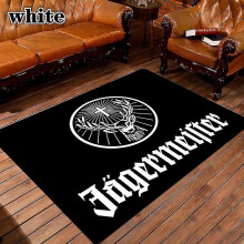 (White, 40x120cm 16x47inch) Jagermeister Deer Logo Printing Carpet For Living Room Home Decor Sofa Table Large Area Rug Non-slip Bedroom Floor Mat