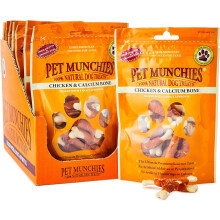 Pet Munchies Chicken and Calcium Bones Dog Treats, Premium Dog Chews with Natural Real Meat, Low in Fat and High in Protein 100g (Pack of 8)