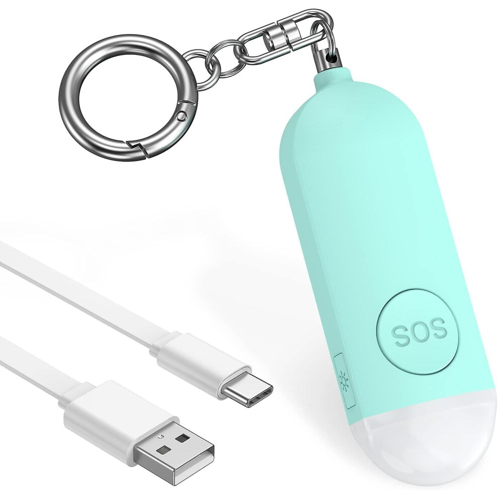 (Blue) Personal Safety Alarm For Women, 130db Safe Sound Personal Alarm, Personal Security Alarm Keychain With Led Lights