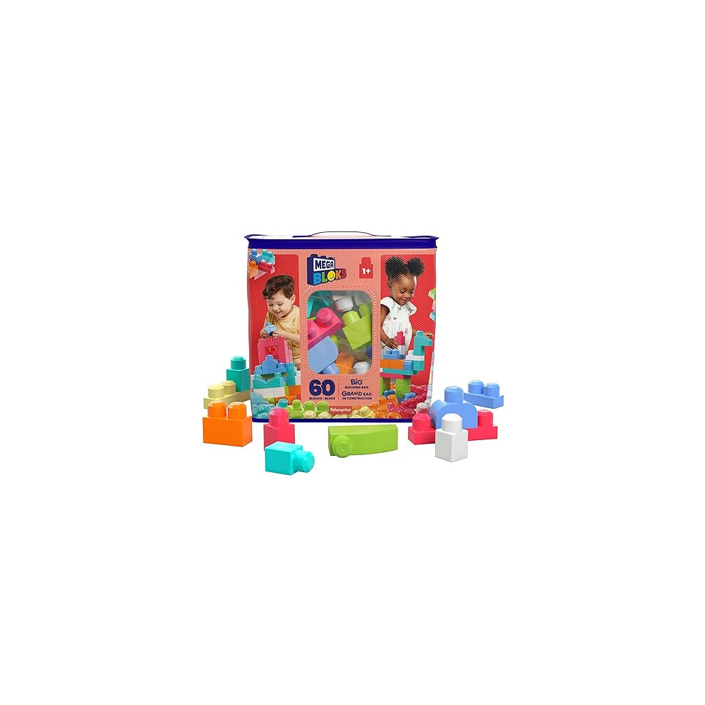 Mega Store Mega Bloks Dch54 Big Building Bag, Pink, 60 Pieces