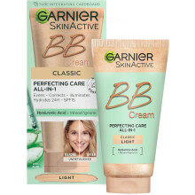 GARNIER SkinActive Perfecting All-in-1 BB Cream Shade Classic Light Tinted Moisturiser SPF 15 Brightens/Evens Skin Hyaluronic Acid Aloe/Mineral 50 ml
