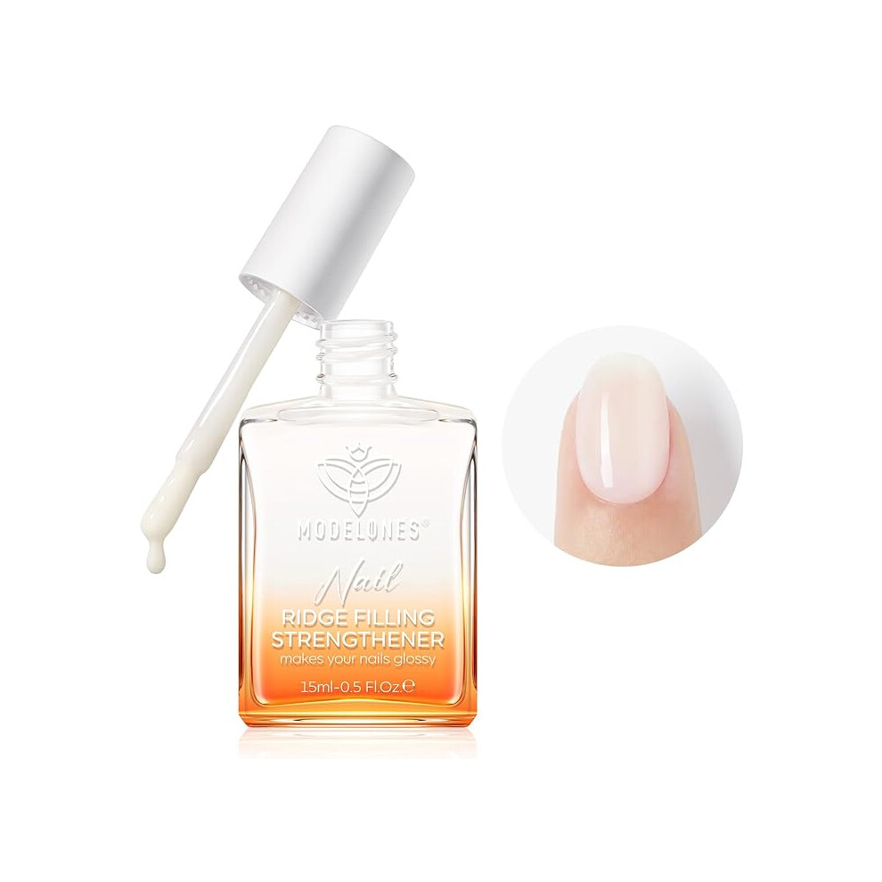 Modelones Not,Specified Nail Care 8 In One Ridge Filling Strengthener Treatment Nail Hardener Extra Strong & Growth Smoothing Base Coat White Nail 15Ml Nail Polish