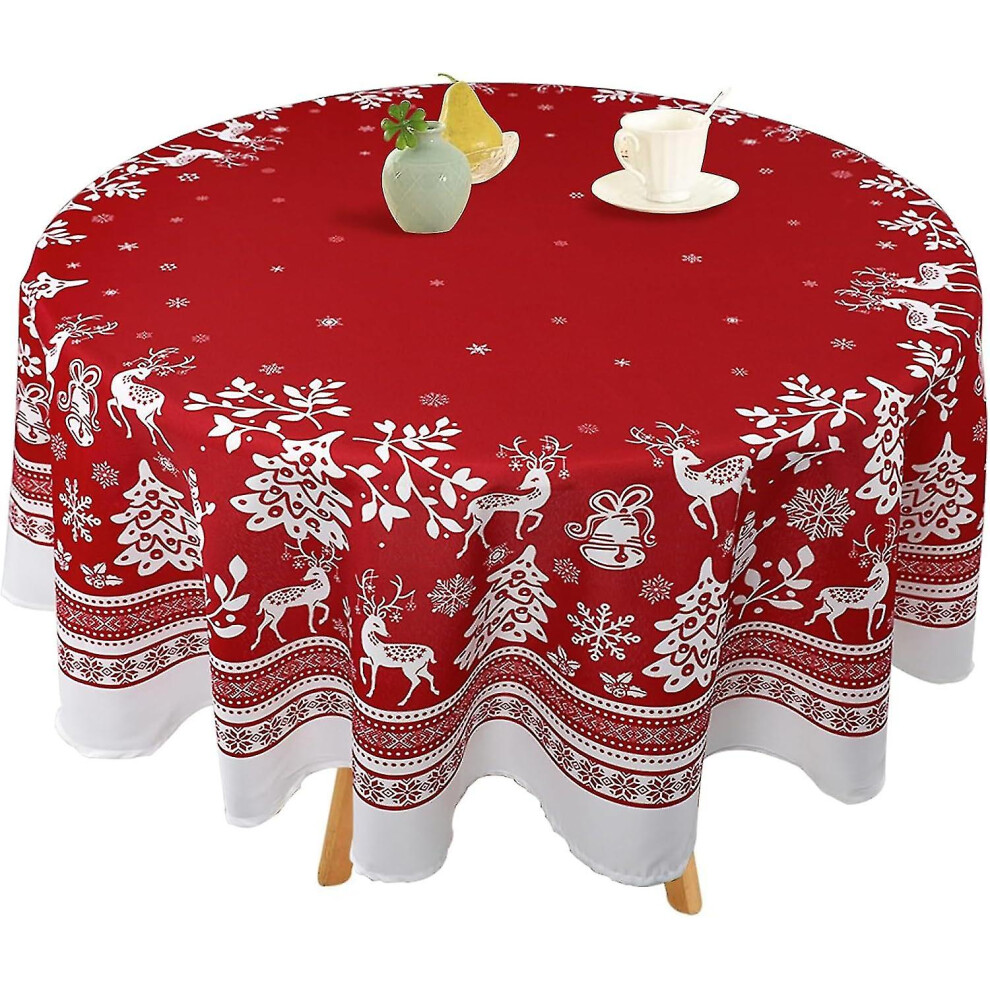 (Christmas Pattern04, 60x60 inch) Christmas Oval Tablecloth For Oval Table Smaller Than 54" X 78", New Year''s Floral Christmas Table Cloth 60 X 84 Inches For Christmas Dinner Kitchen