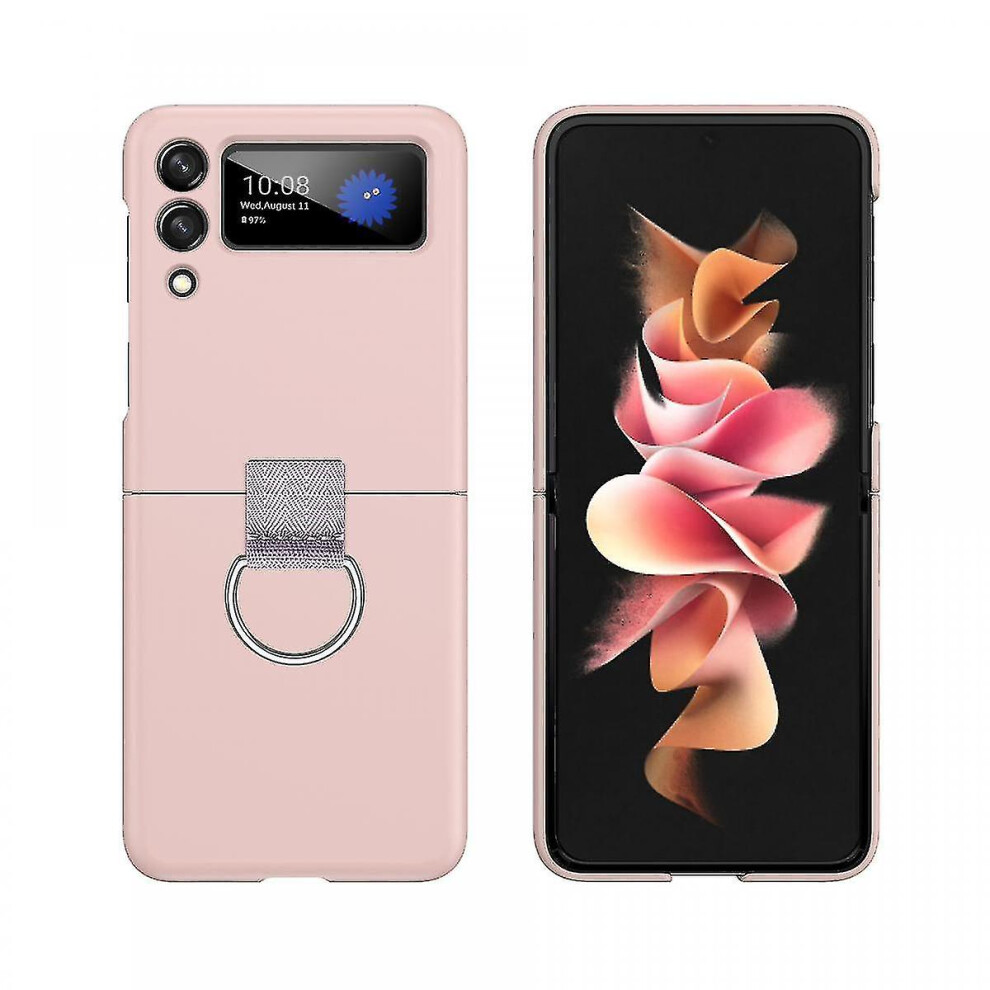 Samsung Galaxy Z Flip 3 Case With Ring Holder, Slim Silicone Shockproof Cover - Pink 4522139487881