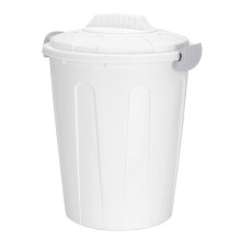 (White) Plastic 23 Litre Bin With Removable Lock Lid Waste Dustbin Kitchen Rubbish Can