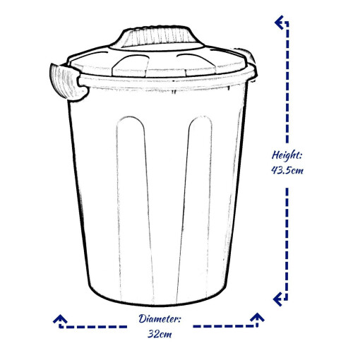 (White) Plastic 23 Litre Bin With Removable Lock Lid Waste Dustbin Kitchen Rubbish Can 2