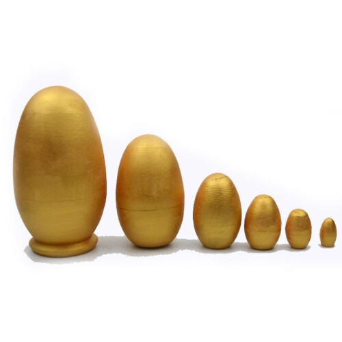 5 Layers Egg-shaped Matryoshka Gold Nesting Dolls Creative Stacking Toy