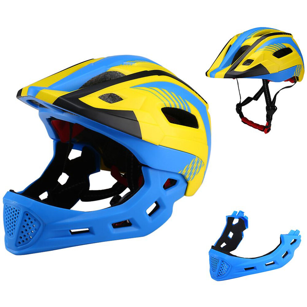 (Black) Kids Detachable Full Face Bike Helmet Breathable Ultralight Cycling Sports Safety Helmet For Bicycle Skateboard Scooter Roller Skating-image-OPC-PDQFHQT-NEW