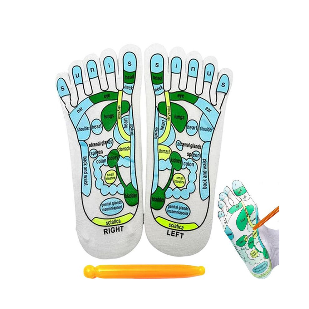 Foot Reflexology Socks Set Massaging Stick For Tired Feet